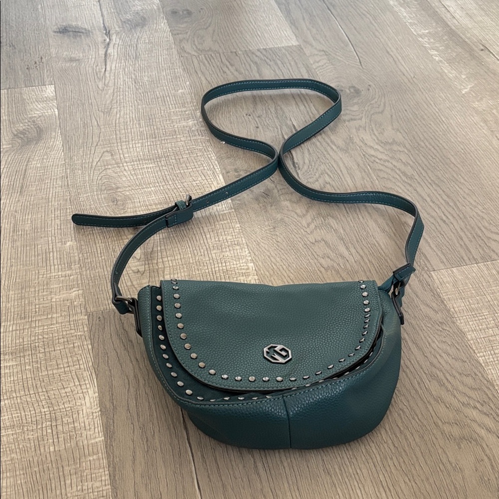 Marina Galanti Elegant Teal Crossbody Bag with Stud Details